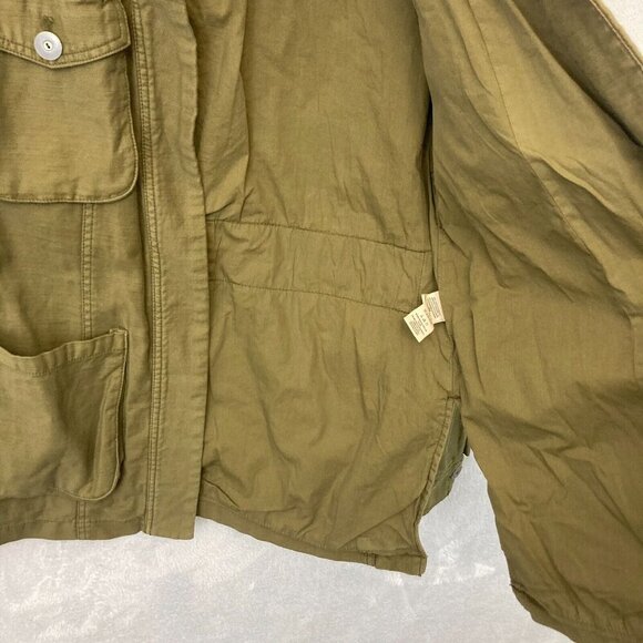 Free People Open Front Military Jacket Womens Small S Olive Green Cargo Pockets - Picture 16 of 16